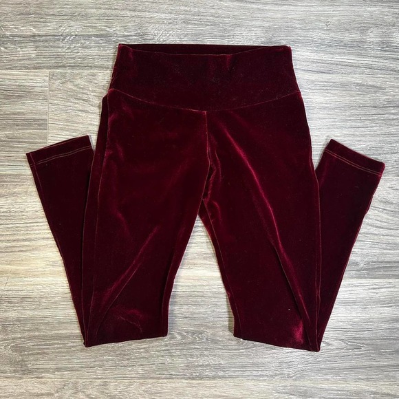 Pants - Petunia Burgundy Velvet Leggings Women's Medium